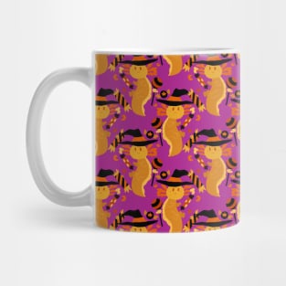 Golden Axolotl Halloween Pattern Mug